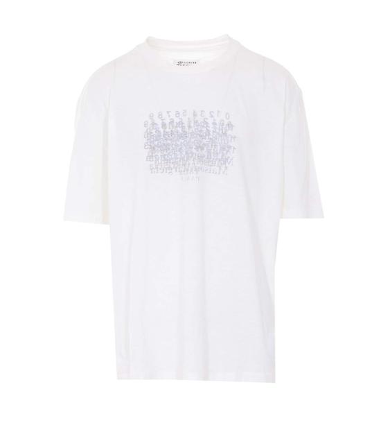  마르지엘라 탑 메종  숫자 티셔츠 화이트