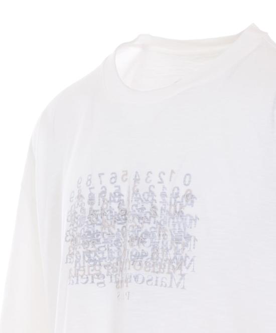  마르지엘라 탑 메종  숫자 티셔츠 화이트 - MAISON MARGIELA