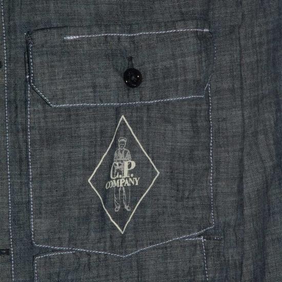  씨피 컴퍼니 탑 C.P. 컴퍼니 인디고 코튼 셔츠 블루 - C.P. COMPANY