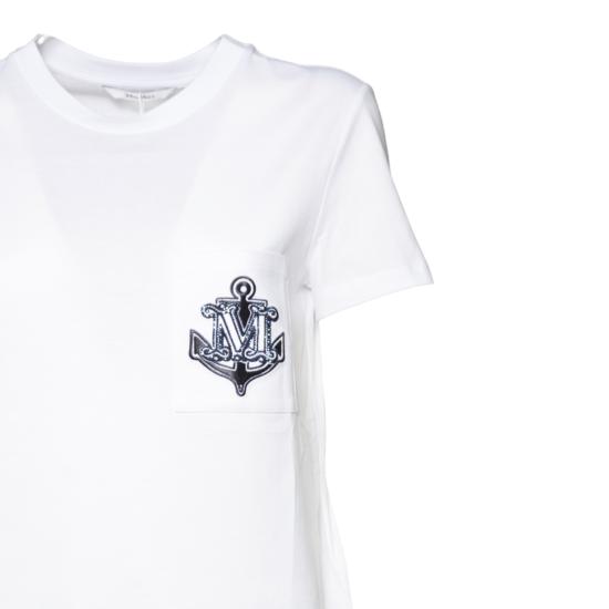 26SS 막스마라 ACACIA 아카시아 앵커 로고 자수 반팔 티셔츠 2511941031600 007 - MAX MARA