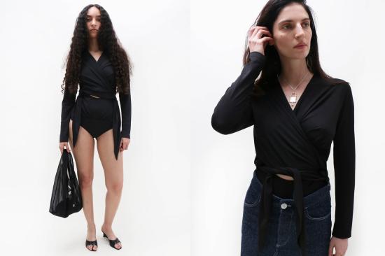  제이킴 바디수트 티셔츠 J.Kim 랩 슬링 바디수트