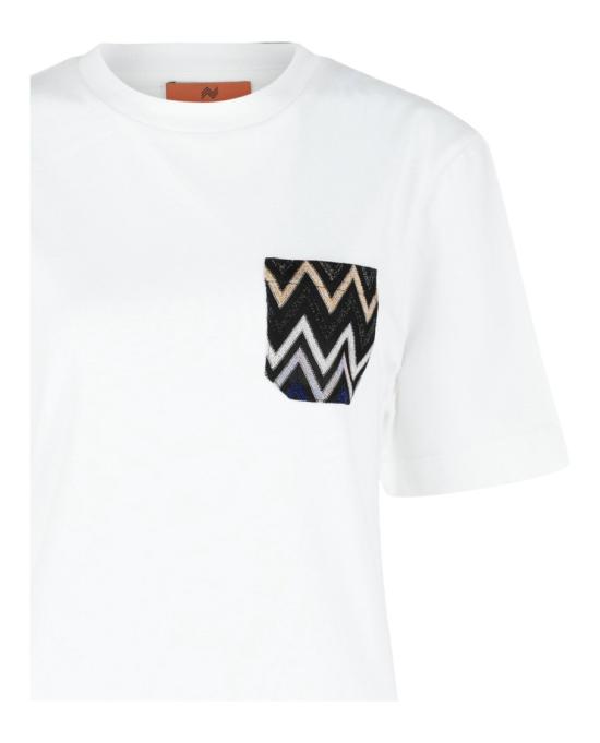  미소니 반팔 티셔츠 S23UL0A BJ00M2 DS23U 10076 L White - MISSONI