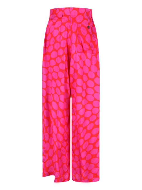  드리스 반 노튼 스트레이트 팬츠 Dries Van Noten 비스코스 와이드 팬츠 핑크 - DRIES VAN NOTEN