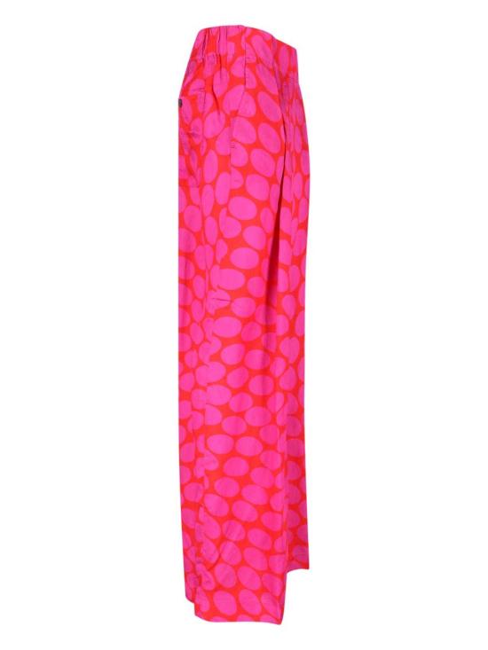  드리스 반 노튼 스트레이트 팬츠 Dries Van Noten 비스코스 와이드 팬츠 핑크 - DRIES VAN NOTEN