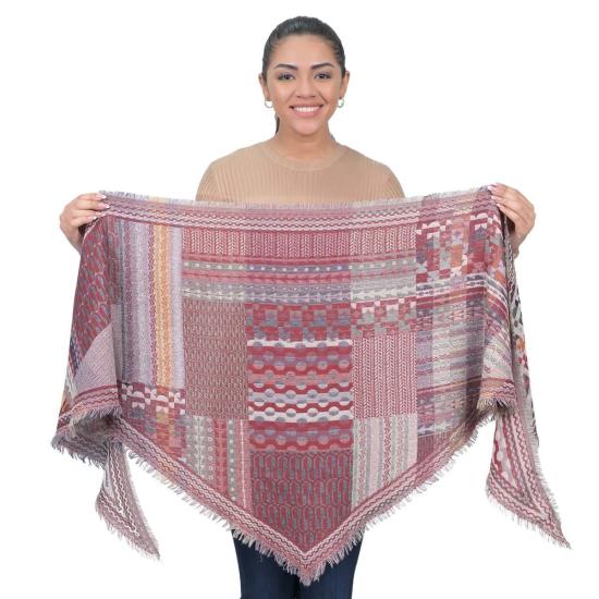  Vismaya 머플러/스카프 비스마야 보헤미안 드림즈 울 코튼 블렌드 스카프 와인색