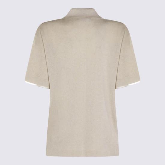  파비아나 필리피 반팔 티셔츠 Fabiana Filippi 폴로 셔츠 베이지 - FABIANA FILIPPI