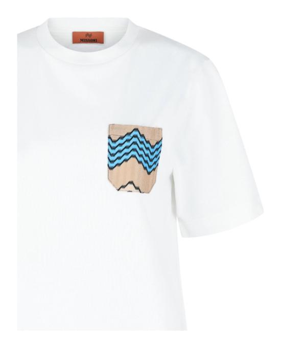  엠 미쏘니 반팔 티셔츠 S23UL0A BJ00NR SM25C 90006 M White - M MISSONI