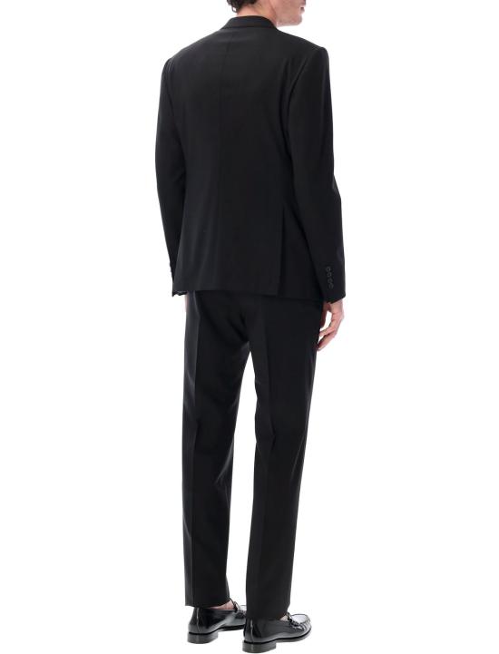  엠포리오 아르마니 수트 자켓 싱글 브레스트 울 수트 블랙 - EMPORIO ARMANI