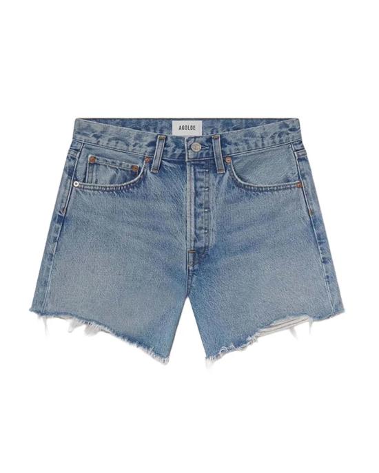  에이골디 데님 숏팬츠 아골드 파커 롱 쇼츠 라이트 워시 데님