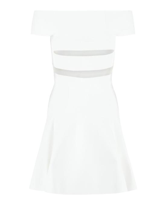  알렉산더 맥퀸 미디 원피스 748048 Q1A5Z 9026 10004 L White - ALEXANDER MCQUEEN
