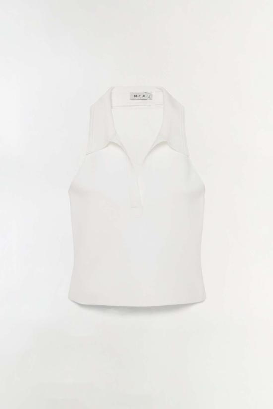  조나단 심카이 민소매 티셔츠 Jonathan Simkhai 클로이 니트 홀터 탱크 아이보리 - JONATHAN SIMKHAI