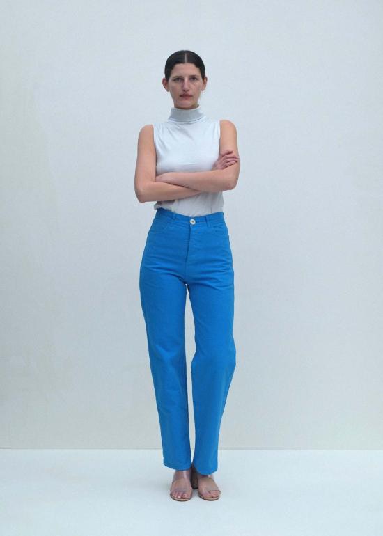  제시 캄 스트레이트 팬츠 제시 캠 225 팬츠 풀 블루 - JESSE KAMM