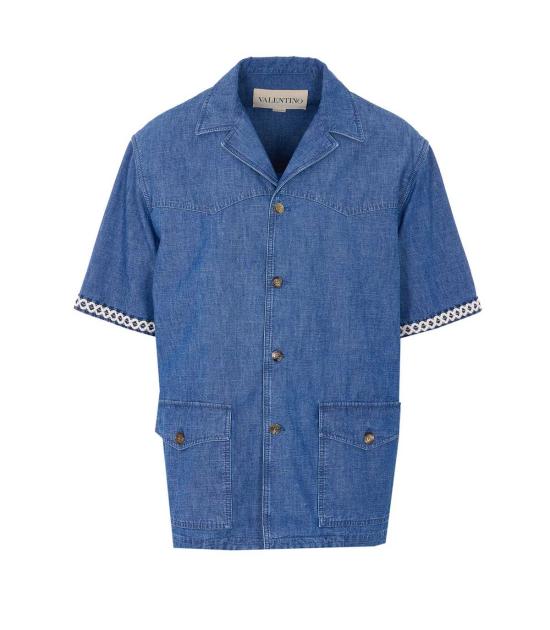 발렌티노 가라바니 데님 팬츠 데님 셔츠 블루
