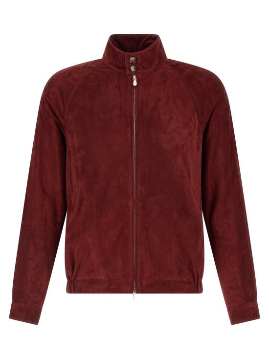 26SS 브루넬로 쿠치넬리 스탠드 칼라 스웨이드 블루종 MPCFN2065C8524