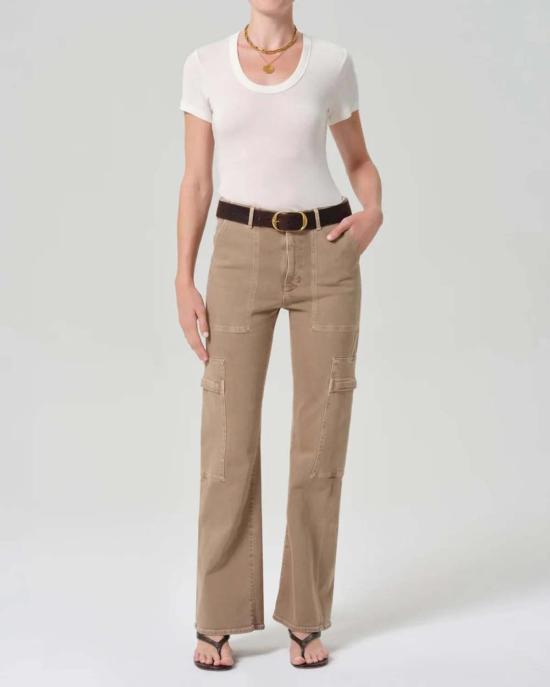  시티즌 오브 휴머니티 데님 팬츠 시에나 릴렉스드 유틸리티 팬츠 브라운 - CITIZEN OF HUMANITY