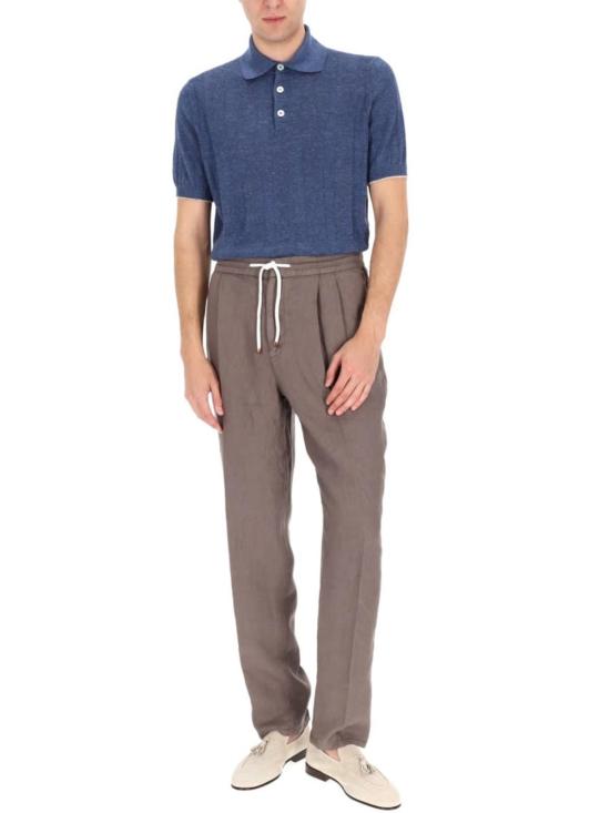  브루넬로 쿠치넬리 폴로 티셔츠 린넨 니트 폴로 셔츠 멀티컬러 - BRUNELLO CUCINELLI