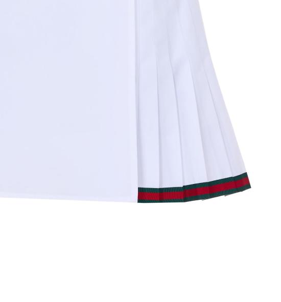  구찌 숏 스커트 미니 웹 디테일 스커트 화이트 - GUCCI