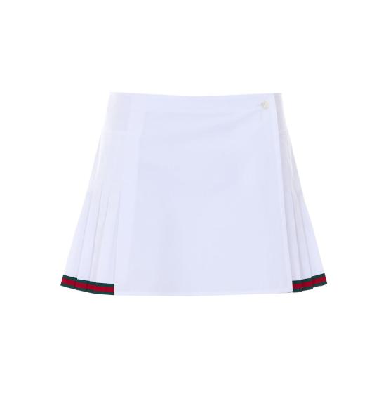  구찌 숏 스커트 미니 웹 디테일 스커트 화이트