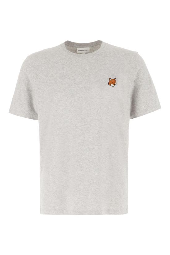 26SS 메종키츠네 폭스 헤드 레귤러 티셔츠 PM00107KJ7026 H120 LIGHT GREY MELANGE