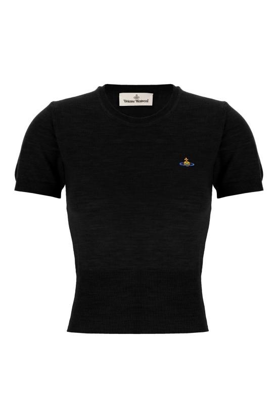 26SS 비비안웨스트우드 베아 니트 반소매 스웨터 1803002QY003F N401 BLACK