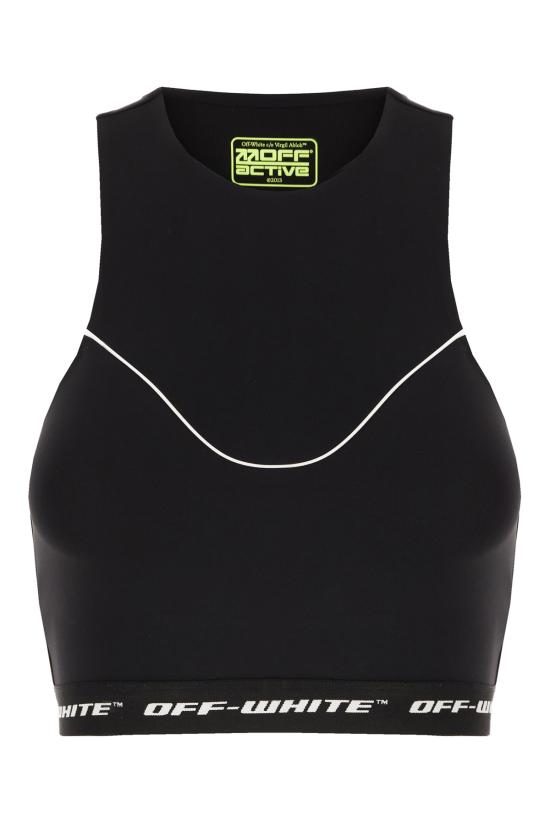 26SS 오프화이트 민소매 티셔츠 OWVO05QS26JER001 1001 BLACK WHITE