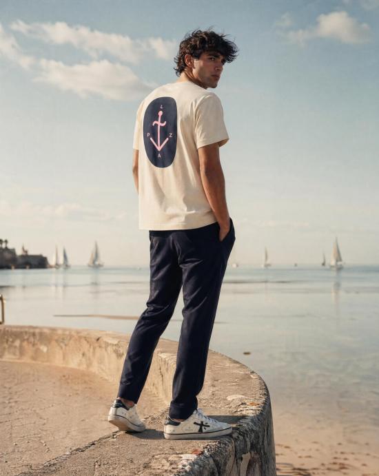 26SS 라파즈 반팔 티셔츠 SS260082080 NAVY SUNRISE Beige - LA PAZ
