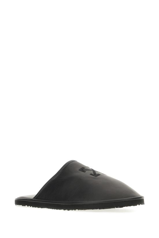 26SS 오프화이트 뮬/슬리퍼 OWIJ04HS26LEA001 1010 BLACK - OFF WHITE