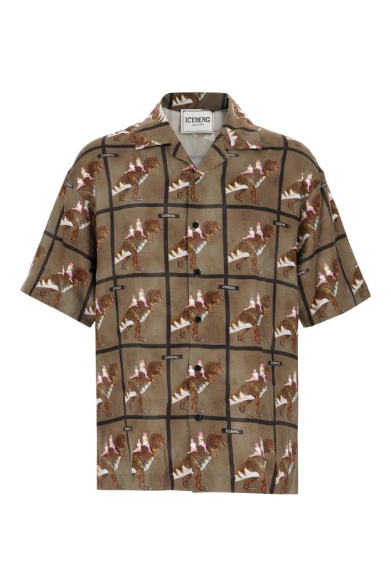 26SS 아이스 비 아이스버그 긴팔 셔츠 G1305292 Q591 QUADRO FONDO VERDE NERO