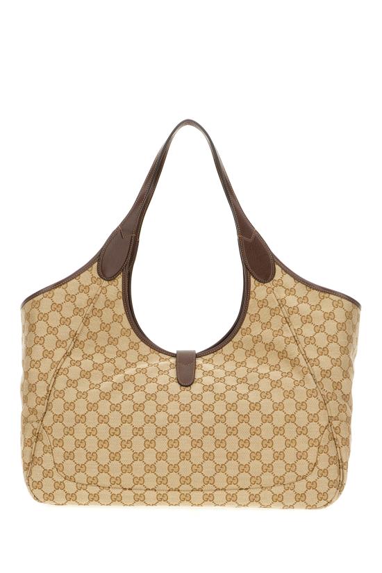 26SS 구찌 메르카토 GG 캔버스 라지 캔버스 870693FAFV2 9651 BEIGE EBONY - GUCCI