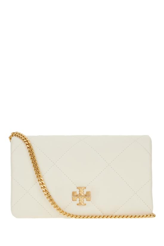 26SS 토리버치 키라 다이아몬드 퀼트 체인 월렛 158624 101 WARM WHITE