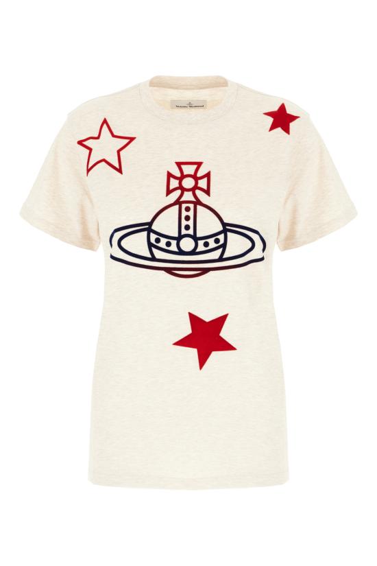 26SS 비비안웨스트우드 반팔 티셔츠 3G010056J00B8 C401 OATMEAL MELANGE