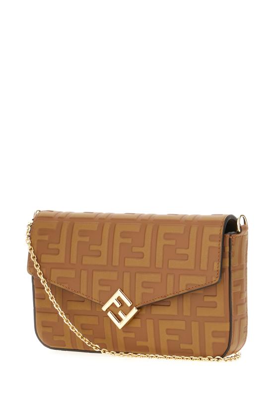 26SS 펜디 FF 다이아몬드 체인 지갑 8M0509AS42 F1URT SELLIER SAND - FENDI