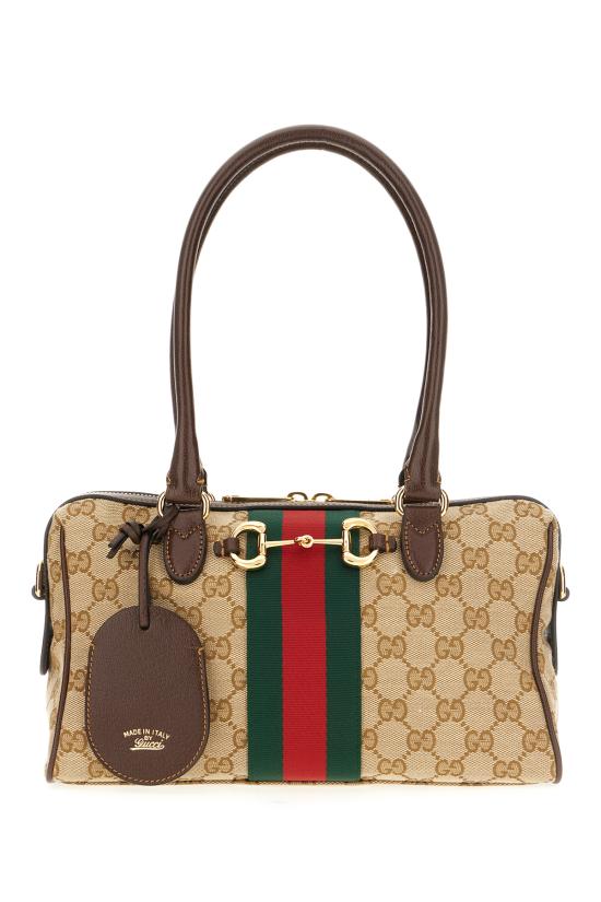 26SS 구찌 보르세토 GG 캔버스 미디엄 보스턴백 866732FAFV9 9653 BEIGE EBONY