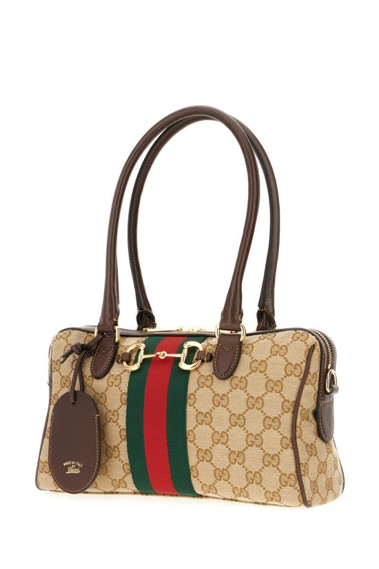 26SS 구찌 보르세토 GG 캔버스 미디엄 보스턴백 866732FAFV9 9653 BEIGE EBONY - GUCCI