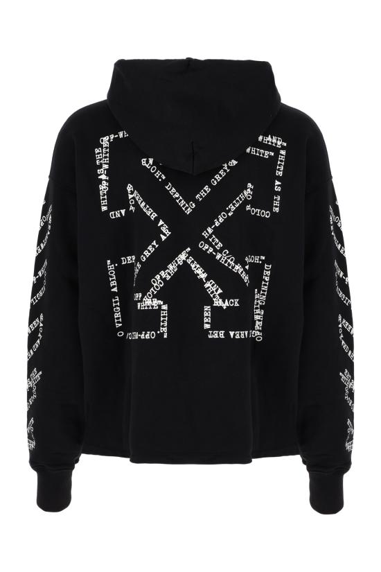 26SS 오프화이트 후드 티셔츠 OMBB12MS26FLE005 0001 BLACK - OFF WHITE