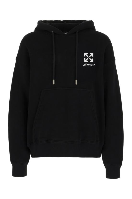 26SS 오프화이트 후드 티셔츠 OMBB085S26FLE00O 0001 BLACK