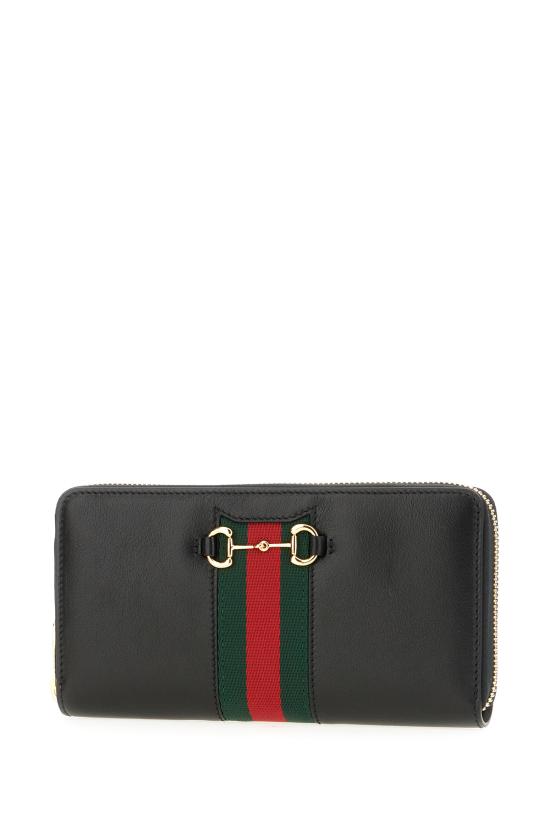 26SS 구찌 홀스빗 웹 집 어라운드 월렛 867124AAGOQ 1057 Nero - GUCCI