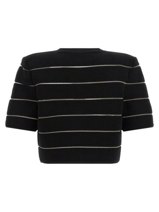  발망 가디건 크롭  블랙 - BALMAIN