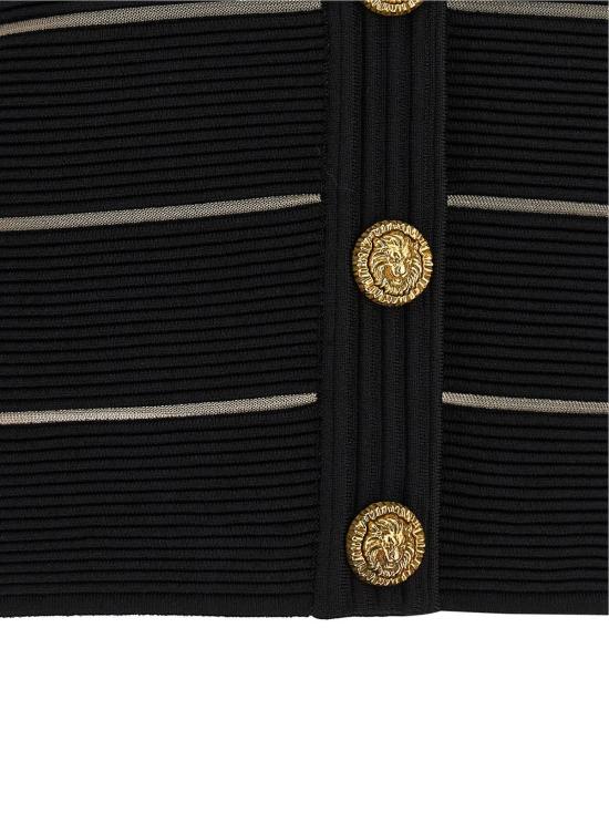  발망 가디건 크롭  블랙 - BALMAIN