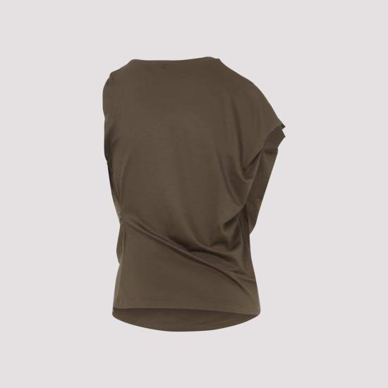  자크뮈스 블라우스 Jacquemus 더 드랩 탑 다크 카키 - JACQUEMUS
