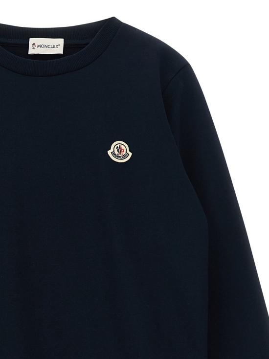  [키즈] 몽클레어 팬츠 아동용 삼색 밑단 스웨트셔츠 + 조거  세트 (블루) - MONCLER