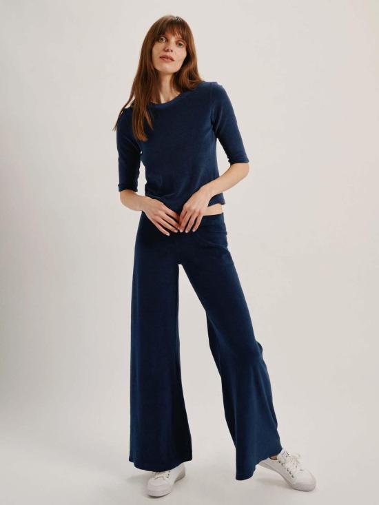  메이블앤모스 블라우스 수지 콘디 코르푸 엘보 슬리브 크루 탑 - MABEL AND MOSS