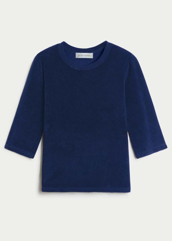  메이블앤모스 블라우스 수지 콘디 코르푸 엘보 슬리브 크루 탑