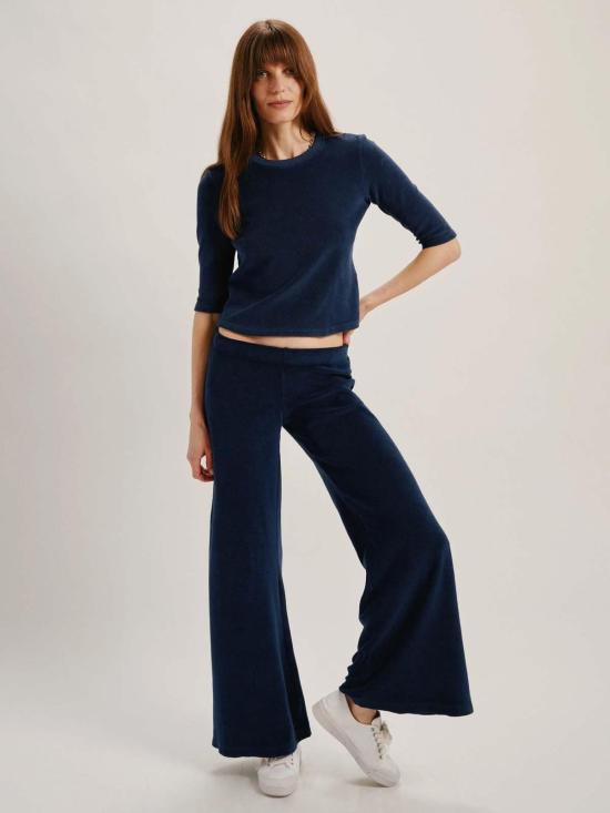  메이블앤모스 블라우스 수지 콘디 코르푸 엘보 슬리브 크루 탑 - MABEL AND MOSS