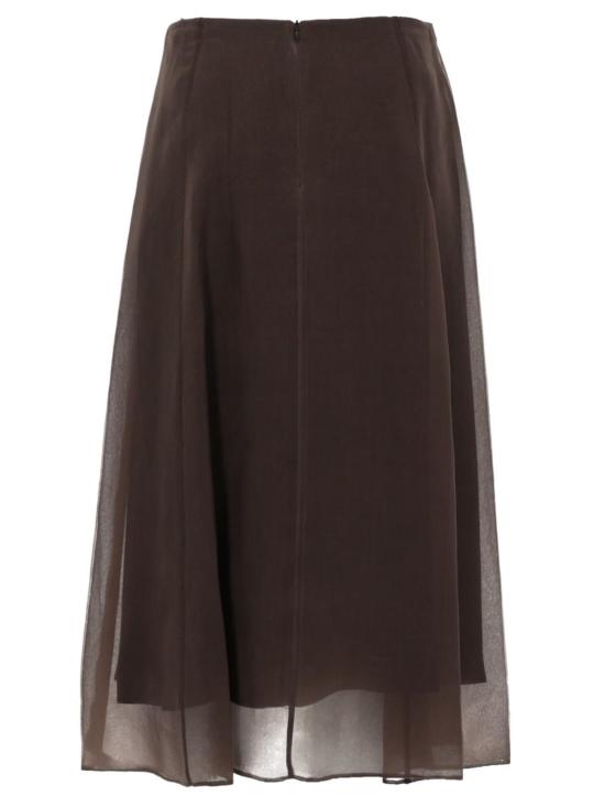  브루넬로 쿠치넬리 미디 스커트 Brunello Cucinelli 서클  브라운 - BRUNELLO CUCINELLI