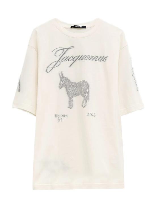 26SS 자크뮈스 반팔 티셔츠 TSM00625AJ00266 1NW DONKEY JACQUARD WHITE DOM
