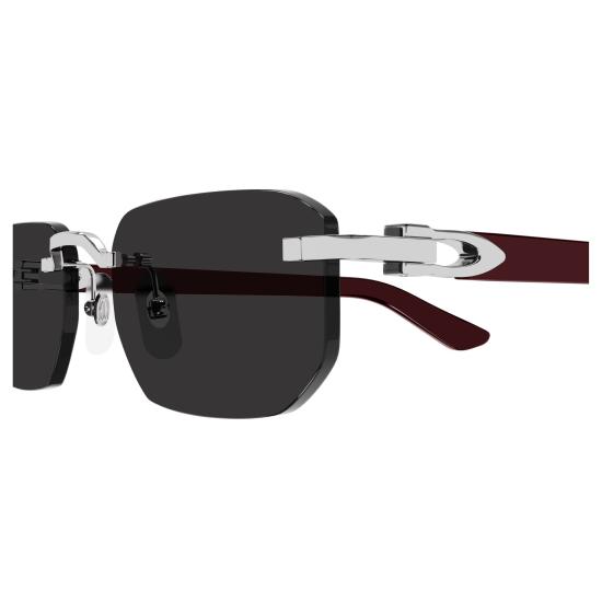 26SS 까르띠에 선글라스 CT0622S 002 SILVER BURGUNDY SMOKE - CARTIER