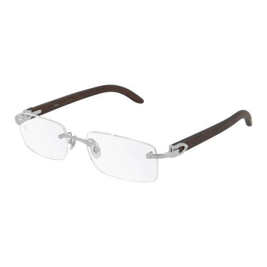 26SS 까르띠에 스퀘어 림리스 안경 CT0052O 004 SILVER BROWN TRANSPARENT
