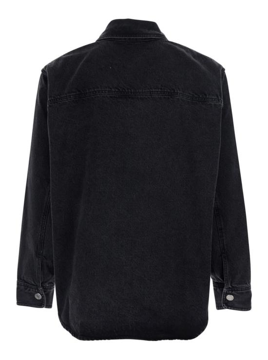  아미 탑 알렉상드르 마티우시 오버셔츠와 니트 소재의  드 쿠르 셔츠 블랙 - AMI