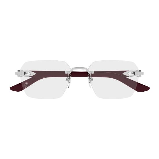 26SS 까르띠에 선글라스 CT0623O 002 SILVER BURGUNDY TRANSPARENT - CARTIER